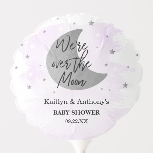 Over The Moon  Neutral Baby Shower Balloon