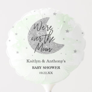 Over The Moon   Neutral Baby Shower Balloon
