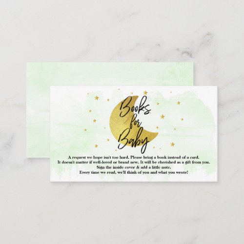 Over The Moon  Neutral Baby Shower Books For Baby Enclosure Card