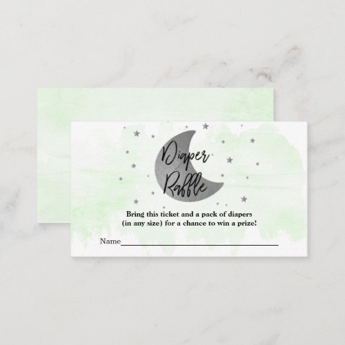 Over The Moon  Neutral Baby Shower Diaper Raffle  Enclosure Card