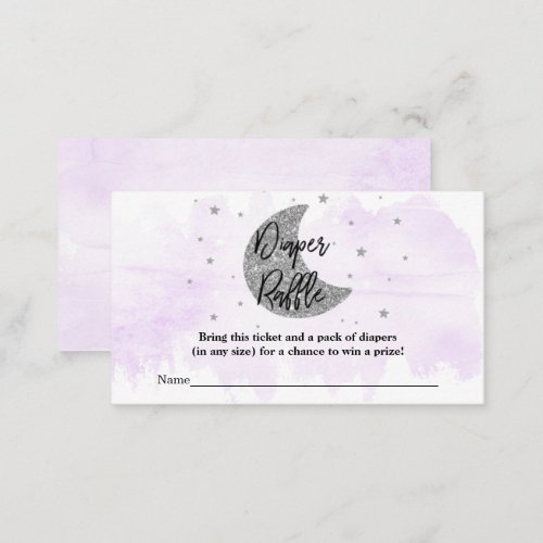 Over The Moon  Neutral Baby Shower Diaper Raffle  Enclosure Card