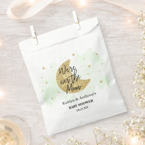 Over The Moon  Neutral Baby Shower Favor Bag