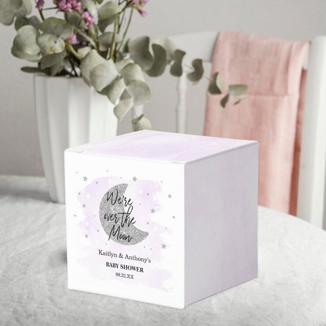 Over The Moon | Neutral Baby Shower Favor Boxes (Creator Uploaded)