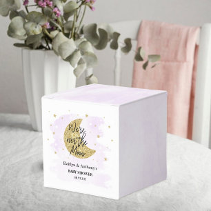 Over The Moon Neutral Baby Shower Favor Boxes
