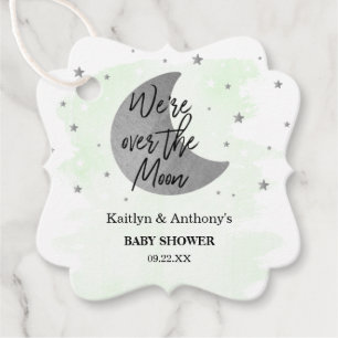 Over The Moon Neutral Baby Shower Favor Tags