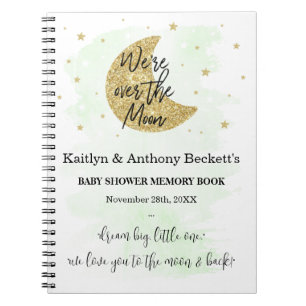 Over The Moon Neutral Baby Shower Memory Book