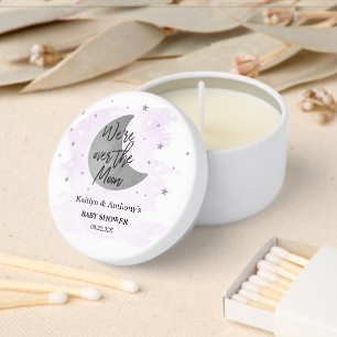 Over The Moon Neutral Baby Shower Mini Candle Favors