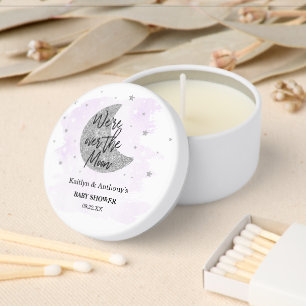 Over The Moon Neutral Baby Shower Mini Candle Favors