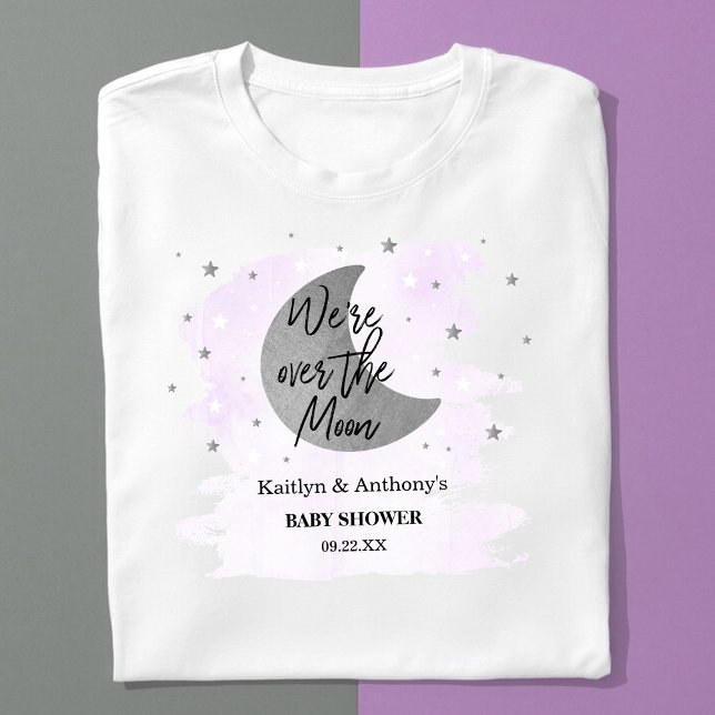 Over The Moon | Neutral Baby Shower T-Shirt (Creator Uploaded)