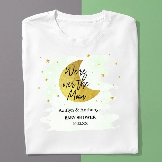 Over The Moon | Neutral Baby Shower T-Shirt (Creator Uploaded)