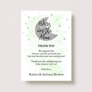 Over The Moon Neutral Baby Shower Thank You Card