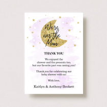 Over The Moon | Neutral Baby Shower Thank You Card