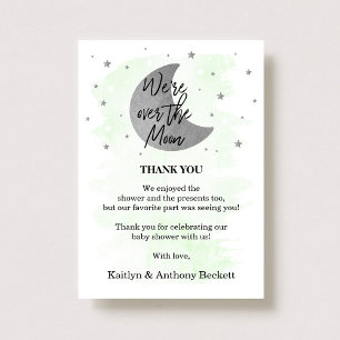 Over The Moon Neutral Baby Shower Thank You Card