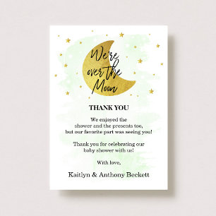 Over The Moon Neutral Baby Shower Thank You Card