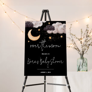 Over the Moon Nighttime Sky Baby Shower Welcome Foam Board