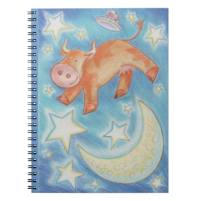 Over the Moon notepad Notebook (Front)