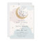Over the Moon Pink and Blue Baby Shower invitation