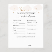 Over the Moon Pink Baby Advice Predictions Card