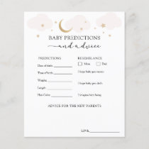 Over the Moon Pink Baby Advice Predictions Card