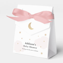 Over the Moon Pink Baby Shower Favor Boxes