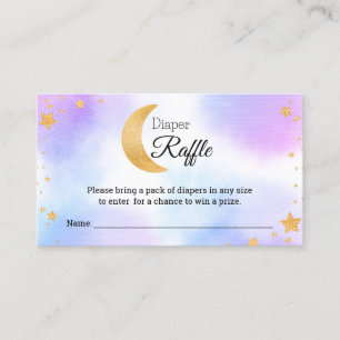 Over the Moon Pink Blue Diaper Raffle Baby Shower Enclosure Card
