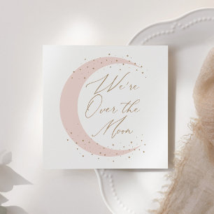 Over the Moon Pink Girl Baby Shower Napkins