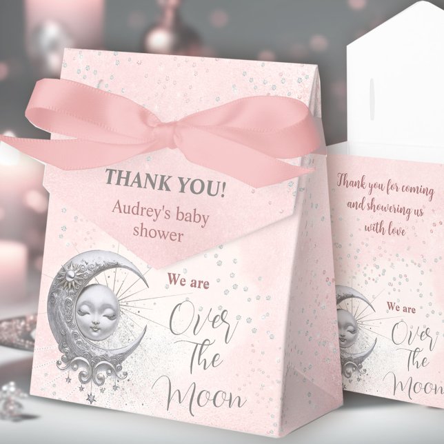 Over The Moon Pink Girl Baby Shower Tent Favor Box (Over The Moon Pink Girl Baby Shower Tent Favor Box)