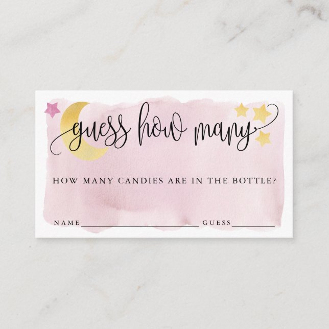 Over the Moon, Pink Guess How Many Game Card (Front)