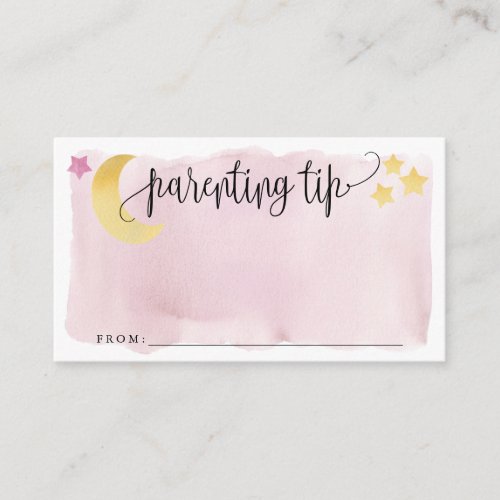 Over the Moon Pink Parenting Tip Jar Advice Card