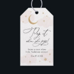 Over the Moon Pop it when She Pops Baby Shower Gif Gift Tags<br><div class="desc">Pop it when she pops! Moon and Star themed favor tag,  perfect for a baby shower to have guests celebrate when baby arrives! Customize with name,  event date or custom text.</div>