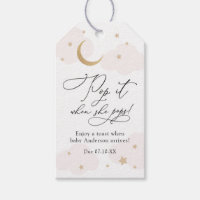 Over the Moon Pop it when She Pops Baby Shower Gif Gift Tags