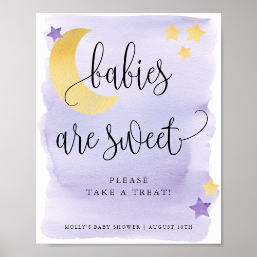 Over the Moon Purple Babies Are Sweet Poster
