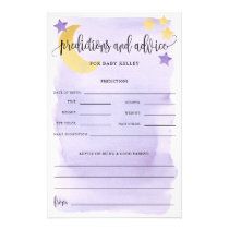 Over The Moon, Purple Baby Predictions Paper Card