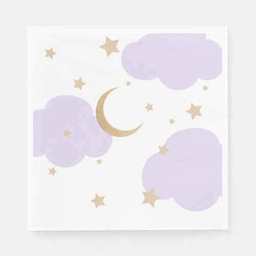 Over the Moon Purple Baby Shower 