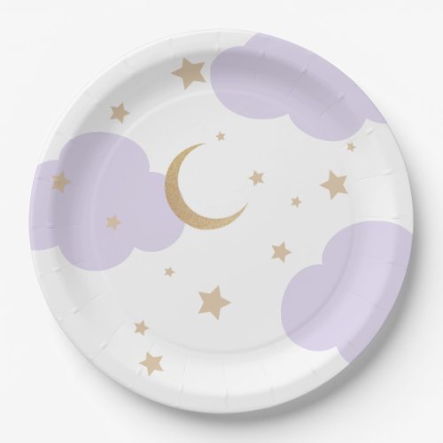 Over the Moon Purple Baby Shower 