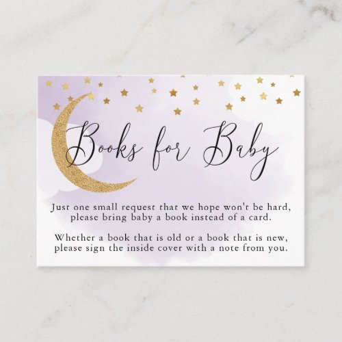 Over the Moon Purple Book Request Books for Baby Enclosure Card