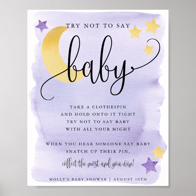 Over the Moon, Purple Don't Say Baby Game Poster (Front)