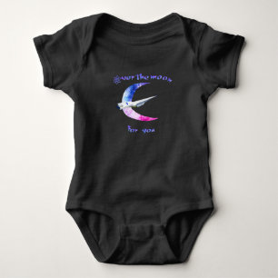Over the moon space baby body suit baby bodysuit