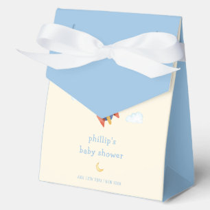 Over The Moon Spaceship Rocket Bear Baby Shower Favor Boxes