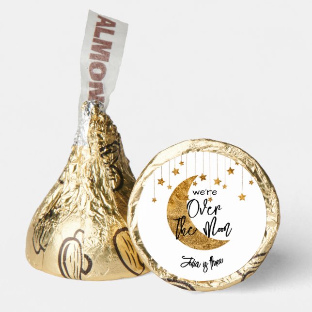 Over the moon sparkling moon kids Birthday Hershey®'s Kisses® (Front)