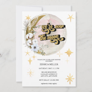 Over the Moon   Star Baby Shower  Invitation
