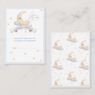 Over the Moon & Stars Diaper Raffle Enclosure Card