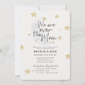 Over The Moon & Stars Girl Baby Shower Invitation (Front)