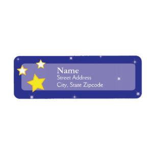 Over the Moon Stars Return Address Label