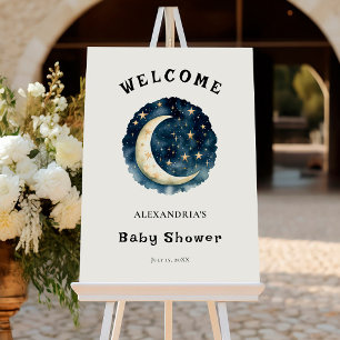 Over the Moon Stars Space Baby Shower Welcome Foam Board