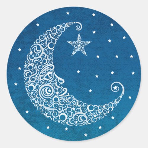 Over the Moon Sticker _ Blue
