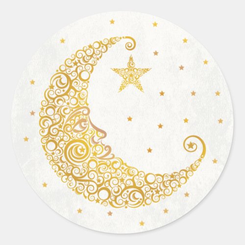 Over the Moon Sticker _ Gold