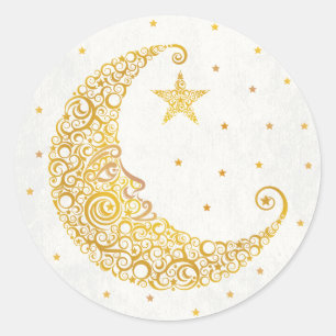 Over the Moon Sticker - Gold