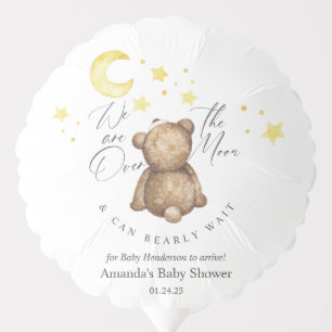Over The Moon Teddy Bear Baby Shower Balloon