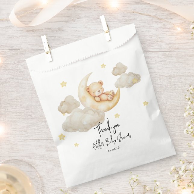 Over the Moon Teddy Bear Baby Shower  Favor Bag (Creator Uploaded)